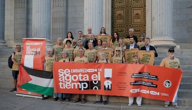 İspanya'da İsrail'e silah ambargosu için meclis önünde eylem